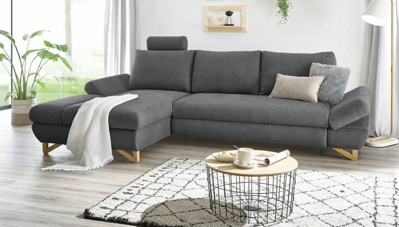 Furn.Design Ecksofa Skalm, Bettfunktion und Bettkasten, einstellbare Armlehnen, Schlafsofa von Furn.Design