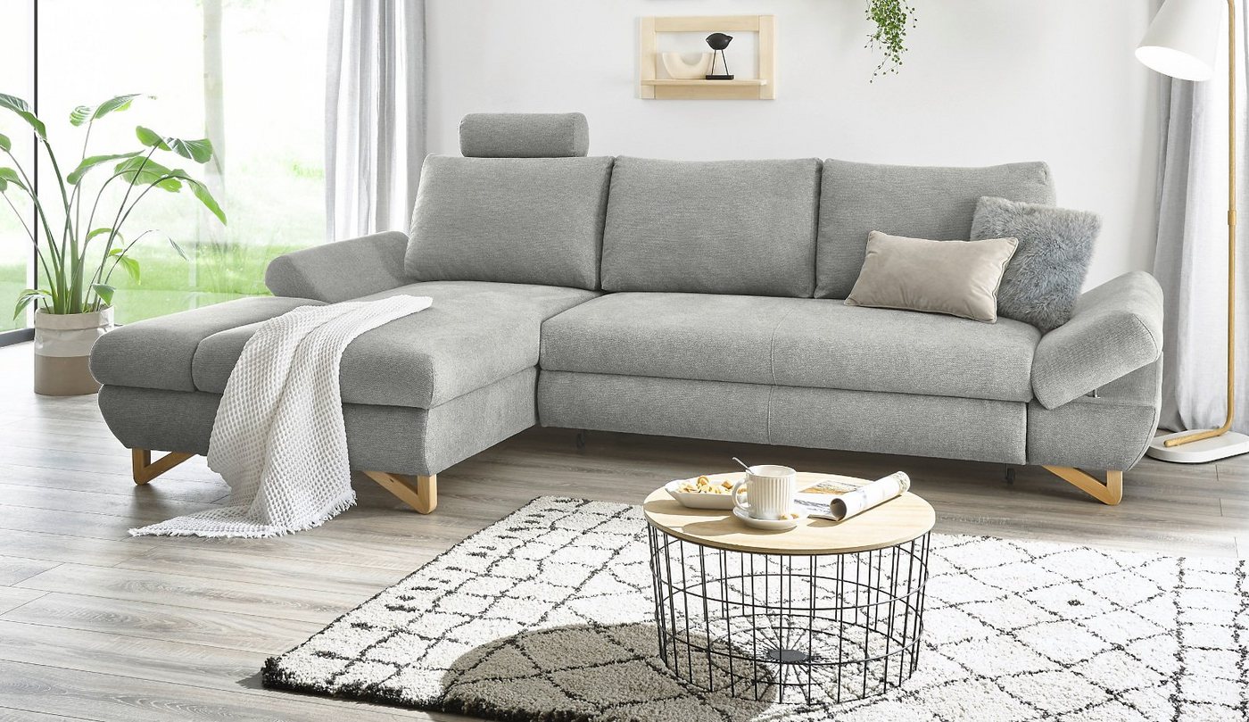 Furn.Design Ecksofa Skalm, Bettfunktion und Bettkasten, einstellbare Armlehnen, Schlafsofa von Furn.Design