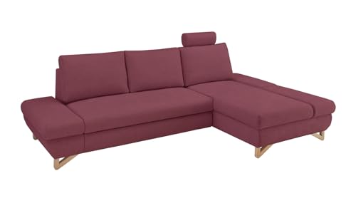 Furn.Design Ecksofa in Bordeaux Velours Wohnzimmer Sofa, Skalm von Furn.Design