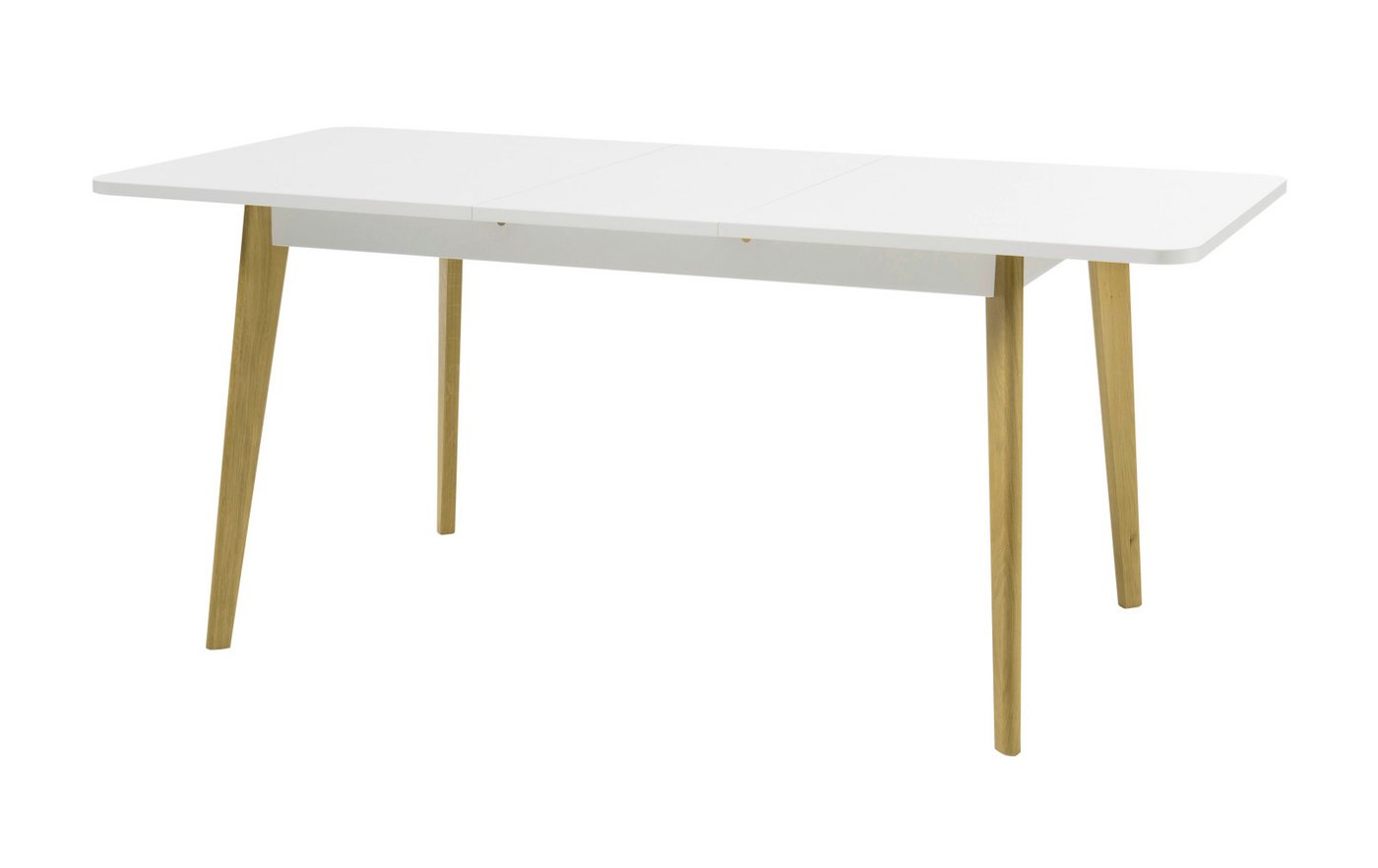 Furn.Design Esstisch Isgard (in weiß mit Scandi Eiche, 140 bis 180 cm), für bis zu 6 Personen von Furn.Design