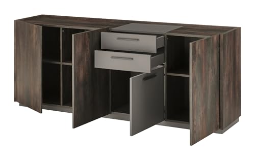 Furn.Design Esszimmer Set in Thermo Eiche und grau, Speisezimmer 4-teilig mit Soft-Close, Piano Furn.Design Esszimmer Set in Thermo Eiche und grau, Speisezimmer 4-teilig mit Soft-Close, Piano von Furn.Design