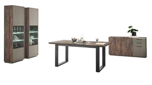 Furn.Design Esszimmer Set in Thermo Eiche und grau Speisezimmer 4-teilig mit Soft-Close, Piano Furn.Design Esszimmer Set in Thermo Eiche und grau Speisezimmer 4-teilig mit Soft-Close, Piano von Furn.Design