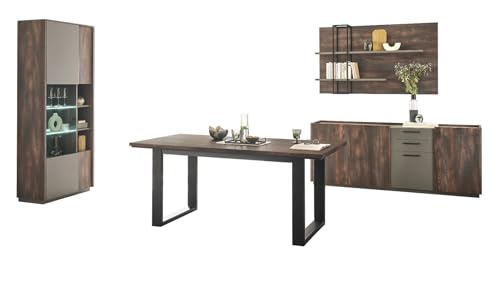 Furn.Design Esszimmer Set in Thermo Eiche und grau Speisezimmer 4-teilig mit Soft-Close, Piano Furn.Design Esszimmer Set in Thermo Eiche und grau Speisezimmer 4-teilig mit Soft-Close, Piano von Furn.Design
