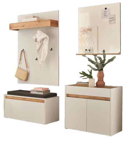 Furn.Design Garderobe Set 5-teilig in weiß und Wotan Eiche Garderobenkombination 190 x 200 cm, Center Furn.Design Garderobe Set 5-teilig in weiß und Wotan Eiche Garderobenkombination 190 x 200 cm, Center von Furn.Design