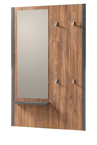 Furn.Design Garderobenpaneel in Eiche Stirling und Matera grau, Wandgarderobe 90 x 138 cm, Auburn von Furn.Design