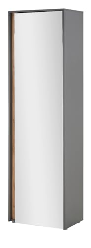 Furn.Design Garderobenschrank in grau matt und Wotan Eiche Flurschrank mit Spiegel 60 x 200 cm, Center von Furn.Design