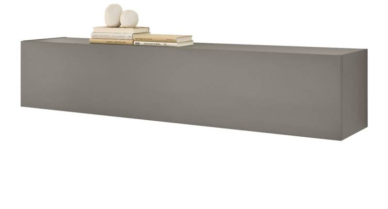 Furn.Design Hängeschrank Piano (Wandschrank in matt grau, 152 x 30 cm) Push-to-Open Soft-Close von Furn.Design