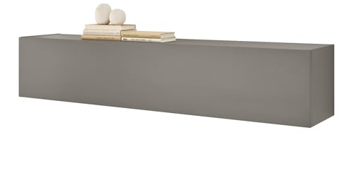 Furn.Design Hängeschrank in grau, Wandschrank hängend für Wohnzimmer, Büro und Esszimmer, 152 x 30 cm, Piano von Furn.Design
