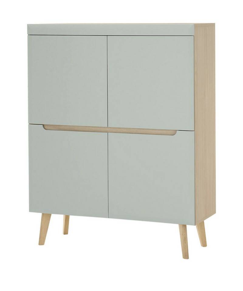 Furn.Design Highboard Isgard (Schrank in Pistazie und Scandi Eiche, 4-türig, 107 x 134 cm), mit Soft-Close-Funktion von Furn.Design
