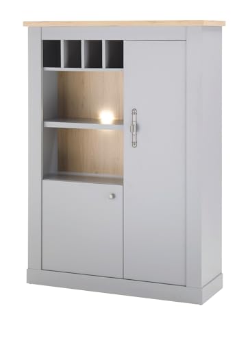 Furn.Design Highboard in grau und Artisan Eiche, Landhaus Kommode 103 x 142 cm, Rideau von Furn.Design