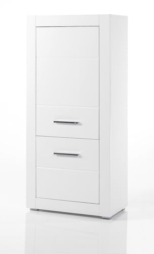 Furn.Design Highboard in weiß Hochglanz, Wohn- und Esszimmer Anrichte 65 x 142 cm, Carrara von Furn.Design