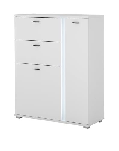 Furn.Design Highboard in weiß matt Kommode inklusive Frontbeleuchtung 100 x 125 cm Wohnzimmer Esszimmer, Bellport Furn.Design Highboard in weiß matt Kommode inklusive Frontbeleuchtung 100 x 125 cm Wohnzimmer Esszimmer, Bellport von Furn.Design