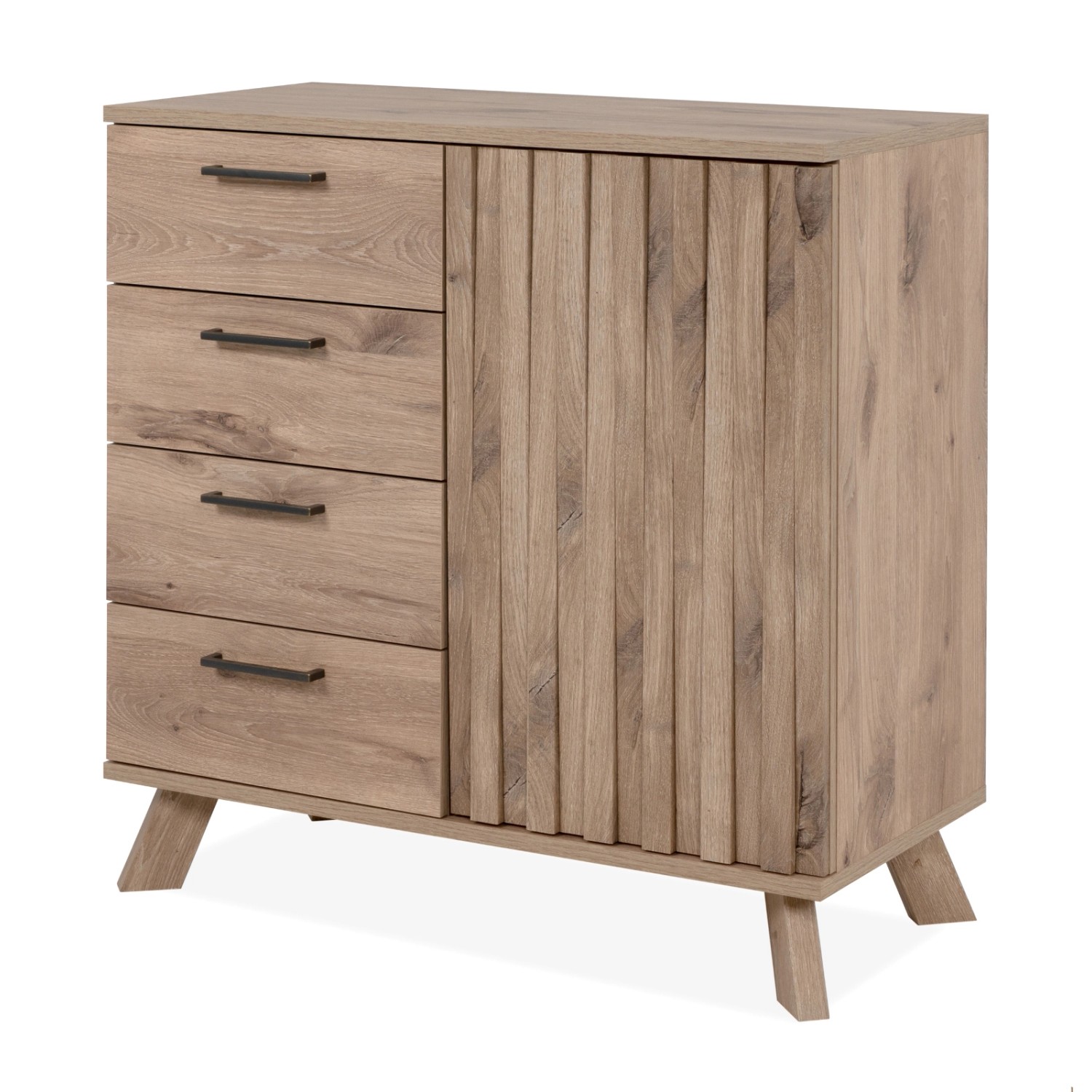 Furn.Design Kommode Eiche 84 cm 4 Schubkästen 3D Relief Push-to-Open Douro Furn.Design Kommode Eiche 84 cm 4 Schubkästen 3D Relief Push-to-Open Douro von Furn.Design