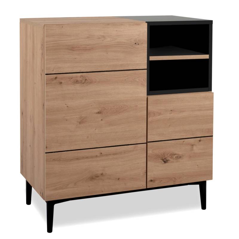 Furn.Design Kommode Eiche Artisan und Schwarz 80 x 90 cm 2-türig 7 Fächer Liam Furn.Design Kommode Eiche Artisan und Schwarz 80 x 90 cm 2-türig 7 Fächer Liam von Furn.Design