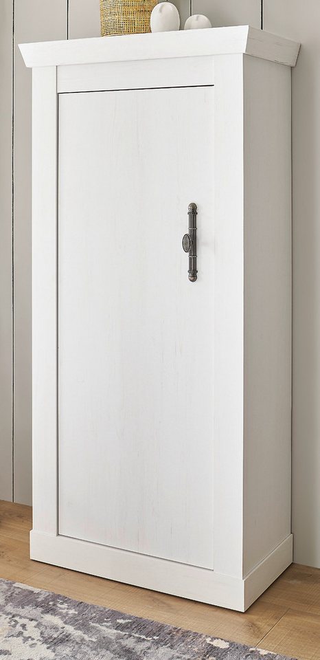 Furn.Design Kommode Fiastra (Midischrank in Pinie weiß Dekor, 70 x 146 cm), mit Metallgriff, Soft-Close-Funktion von Furn.Design