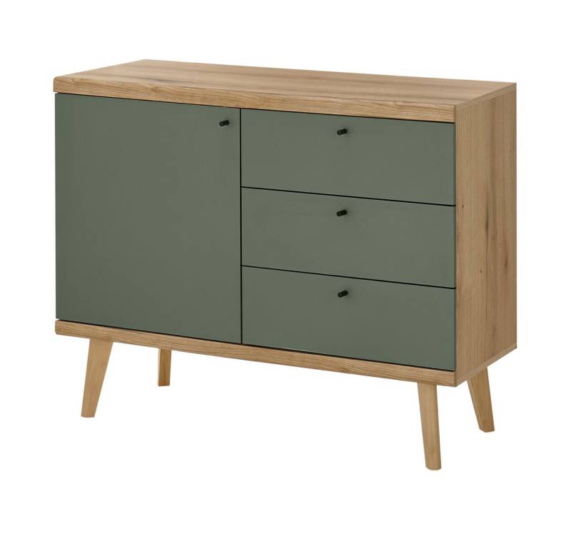 Furn.Design Kommode Juna (Sideboard in Evoke Eiche mit Salbeigrün, 107 x 83 cm), skandinavisches Design von Furn.Design