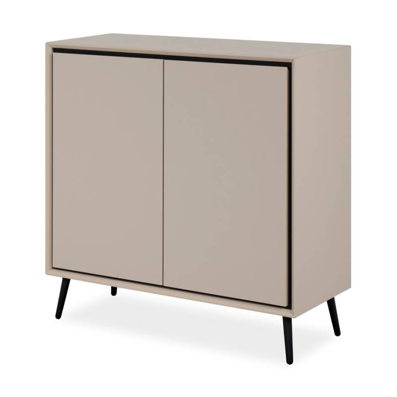 Furn.Design Kommode Sand und Schwarz 90 cm mit Soft-Close Brebbia von Furn.Design