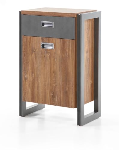 Furn.Design Kommode in Eiche Stirling und Matera grau, Anrichte 55 x 81 cm, Auburn von Furn.Design