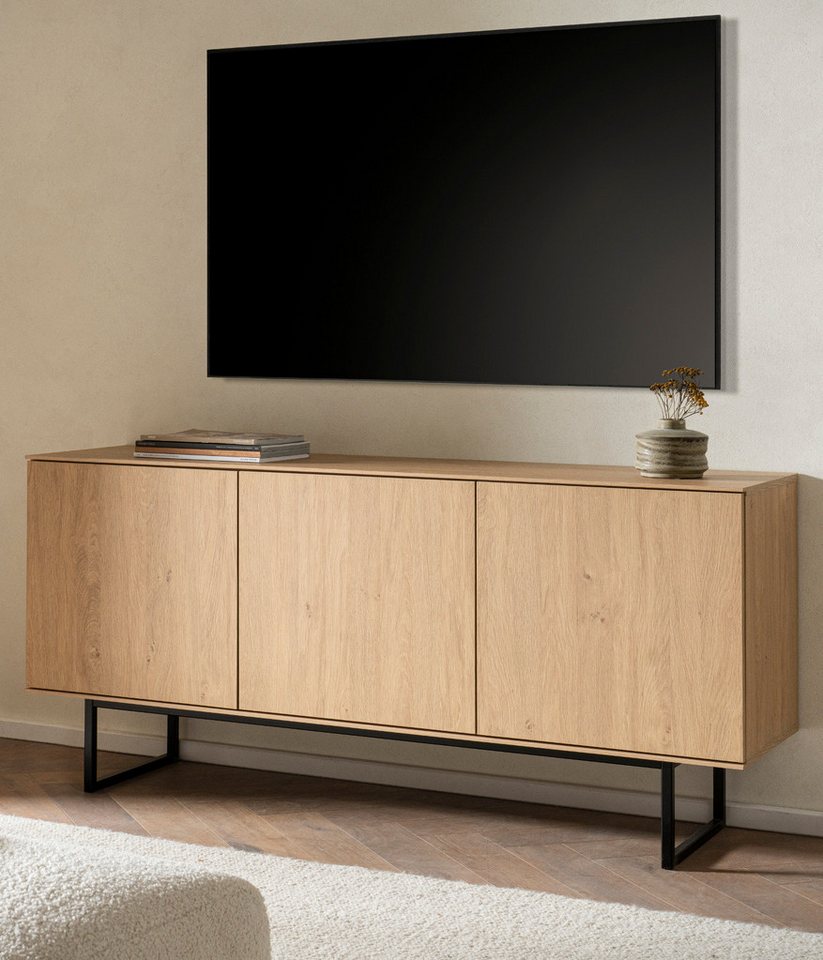 Furn.Design Lowboard Breda (TV Unterschrank in Eiche Dekor, BxH 150 x 70 cm), mit Komforthöhe, Push-To-Open-Funktion von Furn.Design