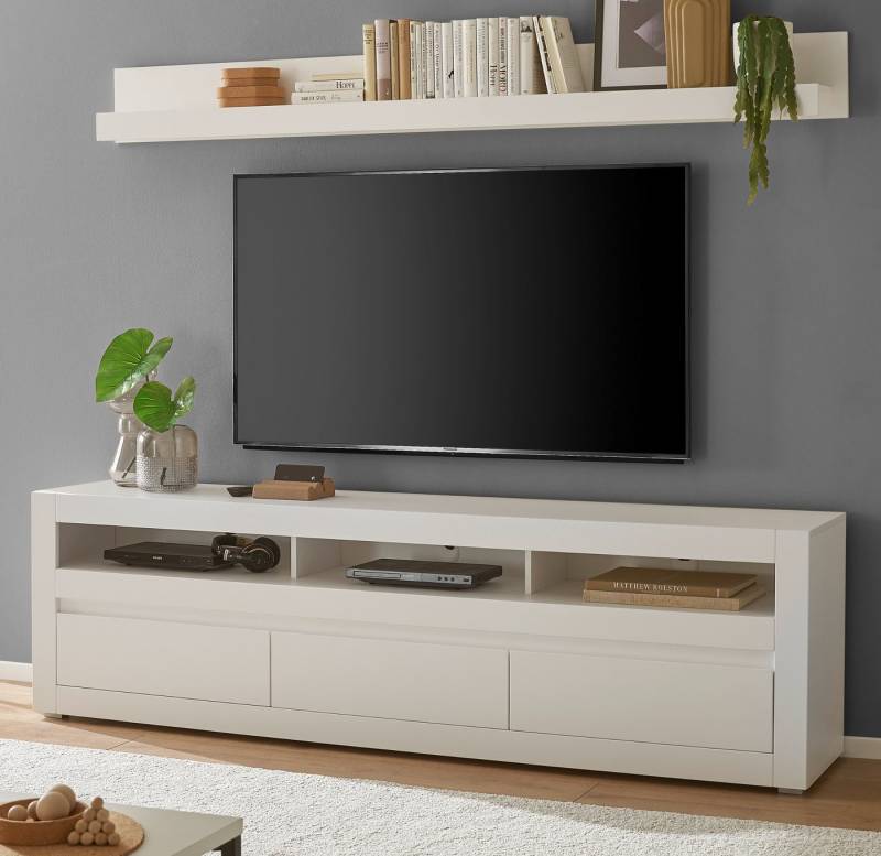Furn.Design Lowboard Derby (in weiß, Breite 217 cm, 2 St., Set mit Wandregal), mit weiß oder Eiche, Soft-Close-Funktion von Furn.Design