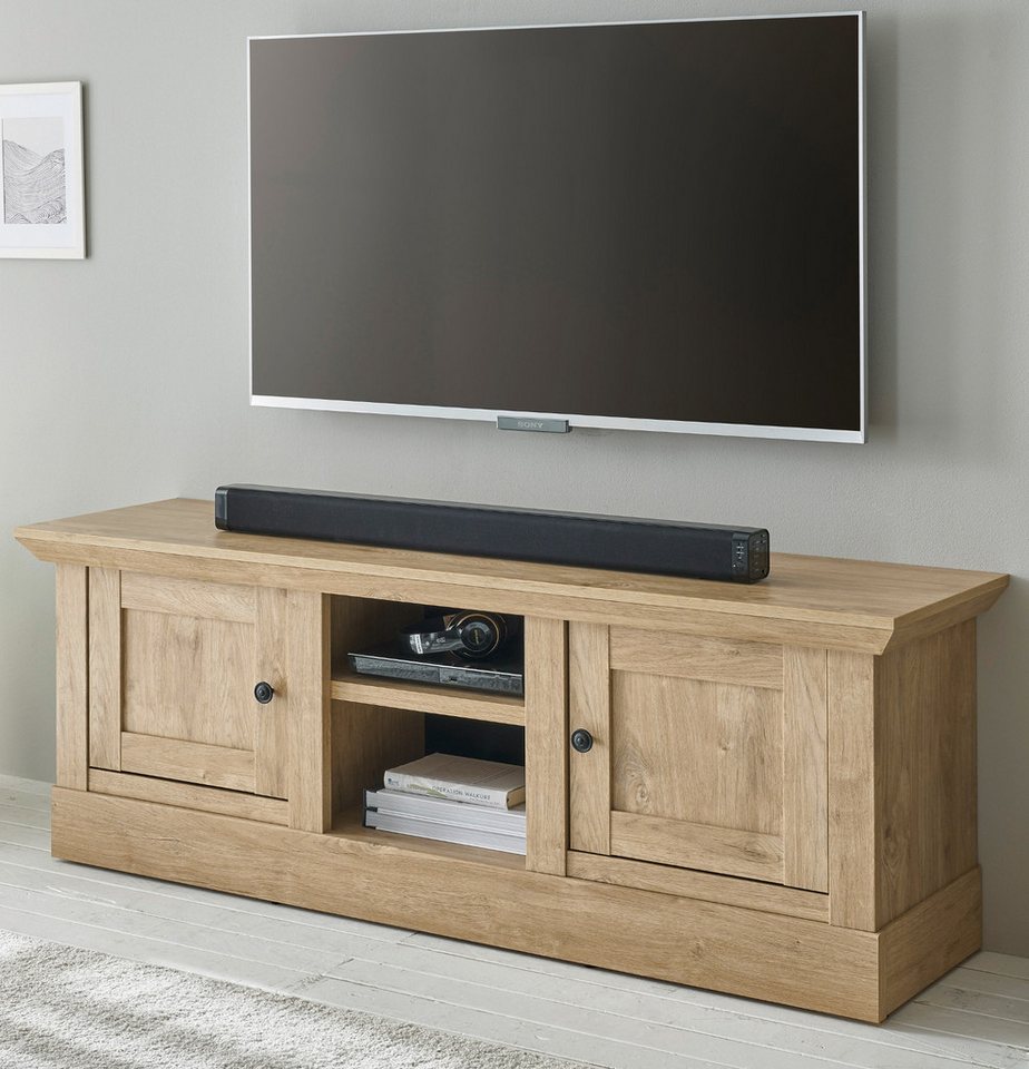 Furn.Design Lowboard Dorset (TV Unterschrank in Eiche Gold Landhaus, 152 x 55 cm (bis 60), mit Soft-Close-Funktion von Furn.Design