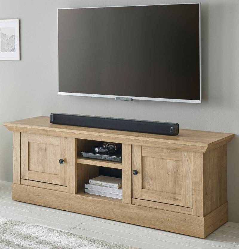 Furn.Design Lowboard Dorset (TV Unterschrank in Eiche Gold Landhaus, 152 x 55 cm (bis 60), mit Soft-Close-Funktion von Furn.Design