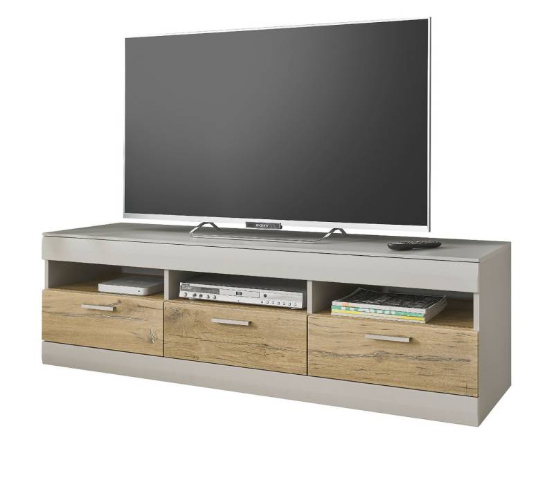 Furn.Design Lowboard Griego (TV Unterschrank in grau mit Zinn Eiche, 150 x 44 cm), mit Soft-Close-Funktion von Furn.Design