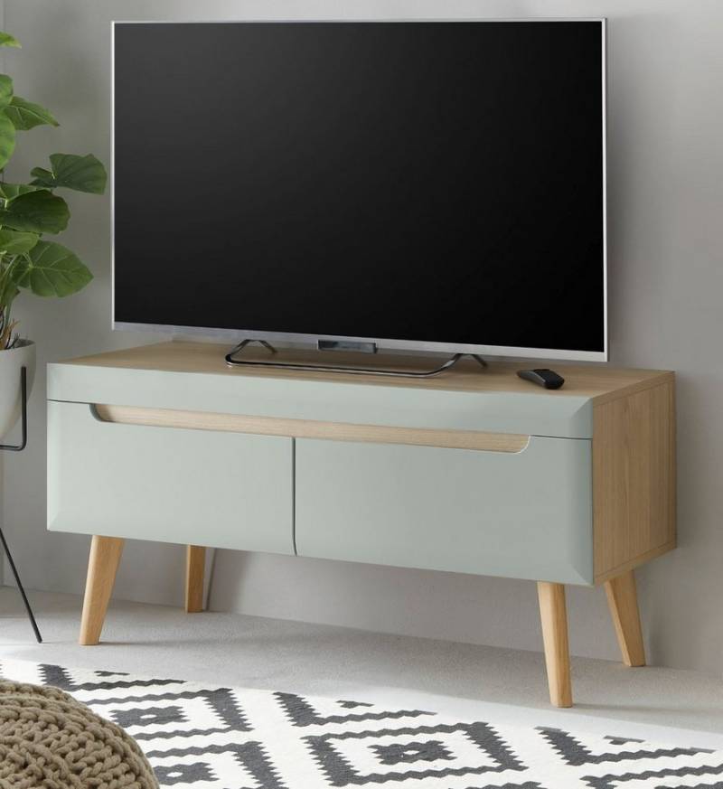 Furn.Design Lowboard Isgard (TV Unterschrank in Pistazie matt mit Scandi Eiche, 110 x 50 cm), mit Schubladen von Furn.Design