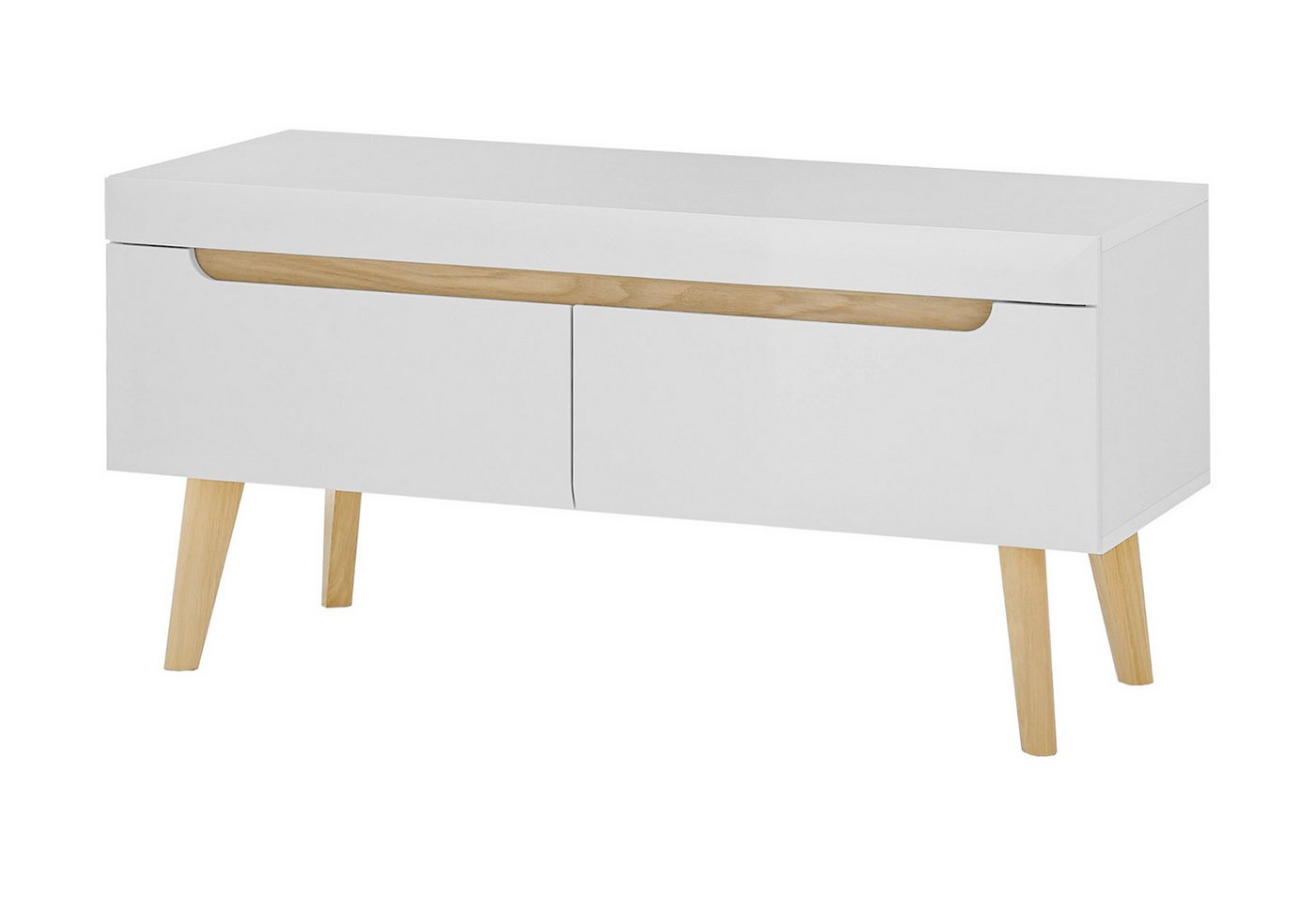 Furn.Design Lowboard Isgard (TV Unterschrank in weiß mit Scandi Eiche, 110 x 50 cm), mit Schubladen von Furn.Design