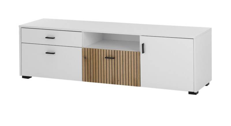 Furn.Design Lowboard Merced (TV Unterschrank in weiß mit Eiche, Breite 150 oder 200 cm), Soft-Close von Furn.Design
