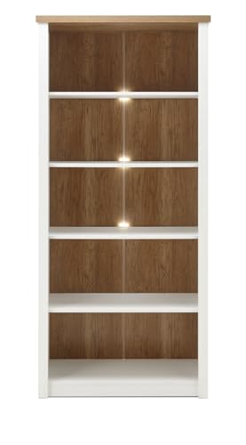 Furn.Design Regal in weiß Pinie und Eiche hell, Landhaus Standregal 90 x 198 cm, Seyne von Furn.Design