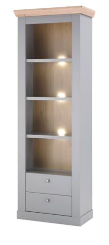 Furn.Design Regalschrank in grau und Artisan Eiche, Landhaus Regal 71 x 201 cm, Rideau von Furn.Design