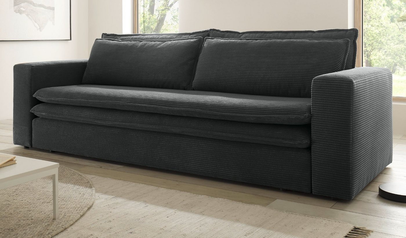 Furn.Design Schlafsofa Pesaro, Sofa 3-Sitzer Cordbezug, 4 Farben, ausklappbar von Furn.Design