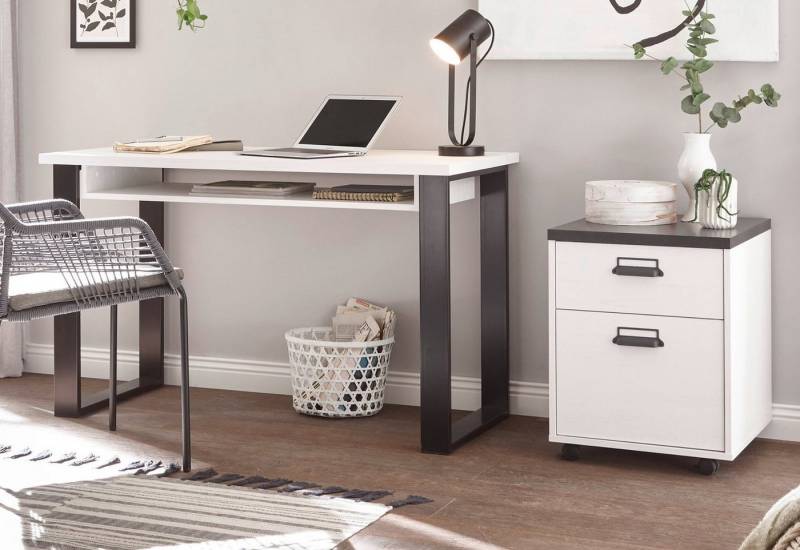 Furn.Design Schreibtisch Stove (Set inklusive Rollcontainer, 2-teilig), Soft-Close-Funktion von Furn.Design