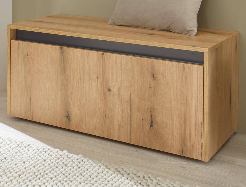 Furn.Design Schuhbank Center (Garderobenbank in Eiche mit Grau, 100 x 45 cm), mit viel Stauraum von Furn.Design