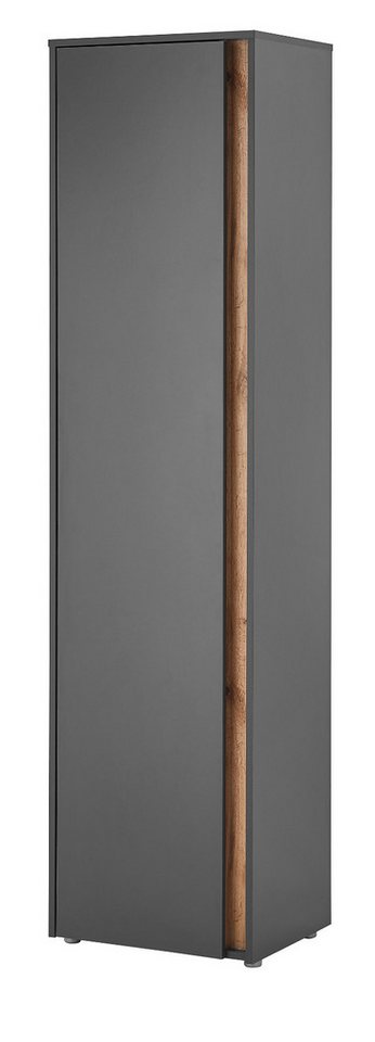 Furn.Design Schuhschrank Center (Mehrzweckschrank in grau mit Wotan Eiche, 50 x 200 cm) 10 Fächer von Furn.Design