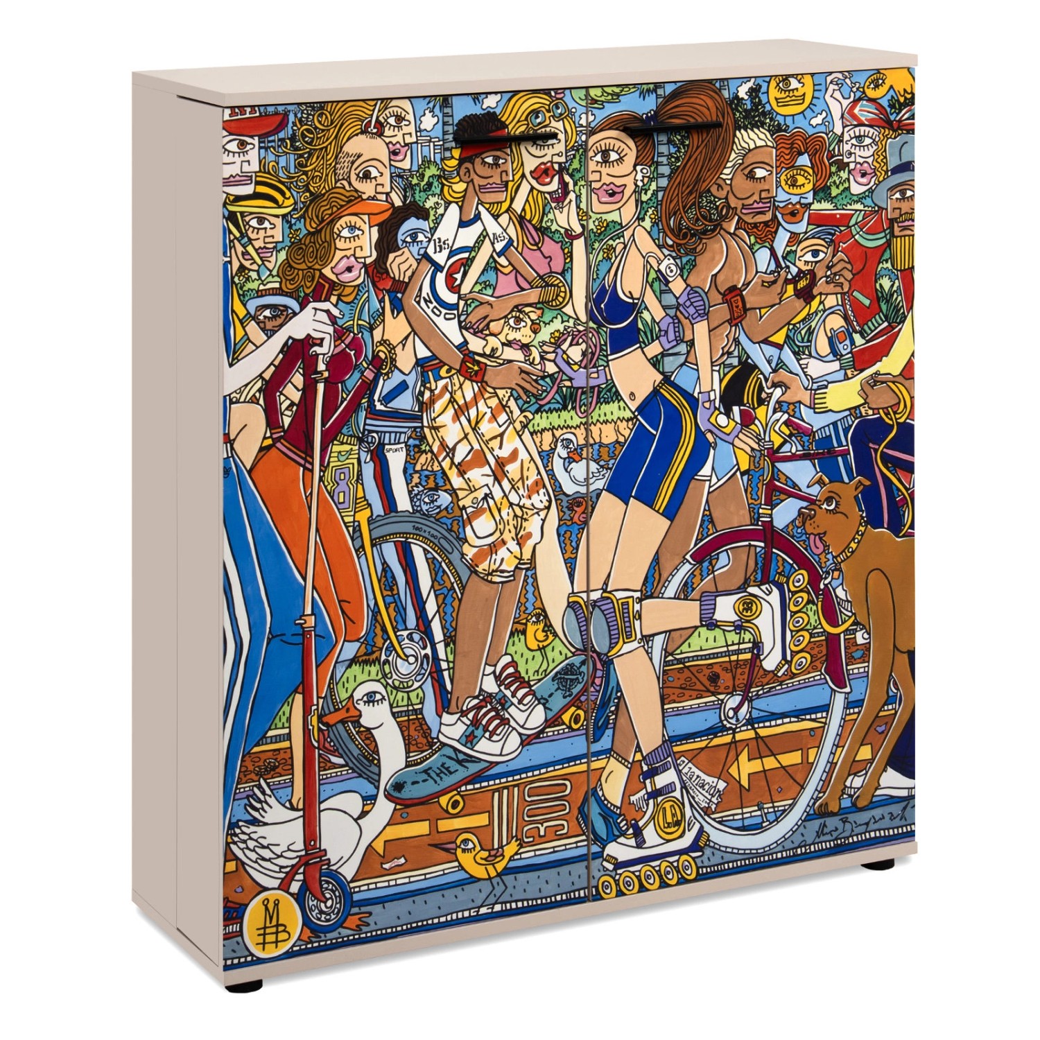 Furn.Design Schuhschrank Logu in Samt Bergonzoli 100 x 110 cm Logu Furn.Design Schuhschrank Logu in Samt Bergonzoli 100 x 110 cm Logu von Furn.Design