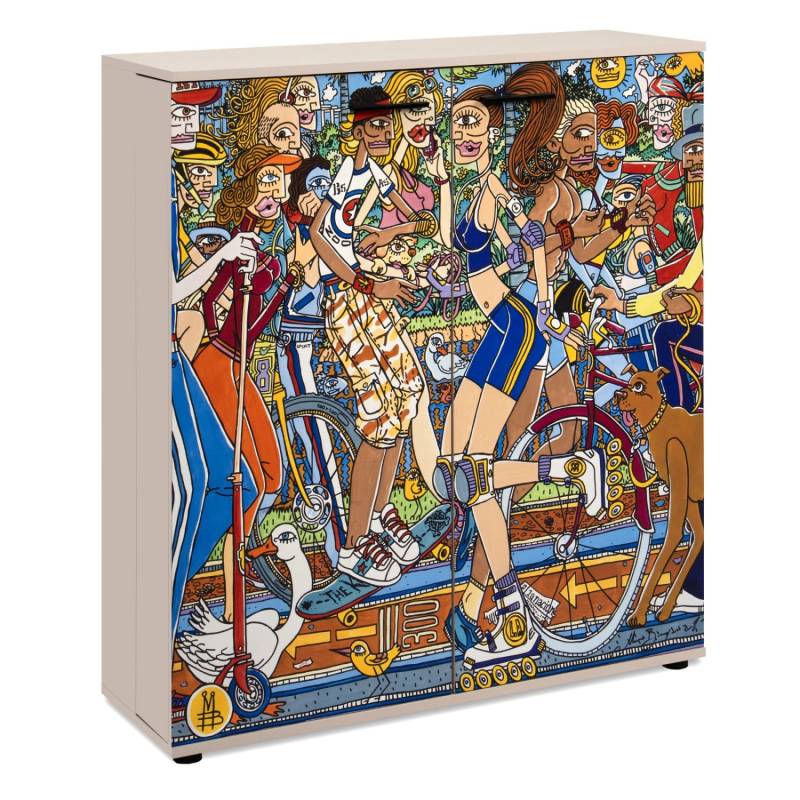 Furn.Design Schuhschrank Logu in Samt Bergonzoli 100 x 110 cm Logu Furn.Design Schuhschrank Logu in Samt Bergonzoli 100 x 110 cm Logu von Furn.Design