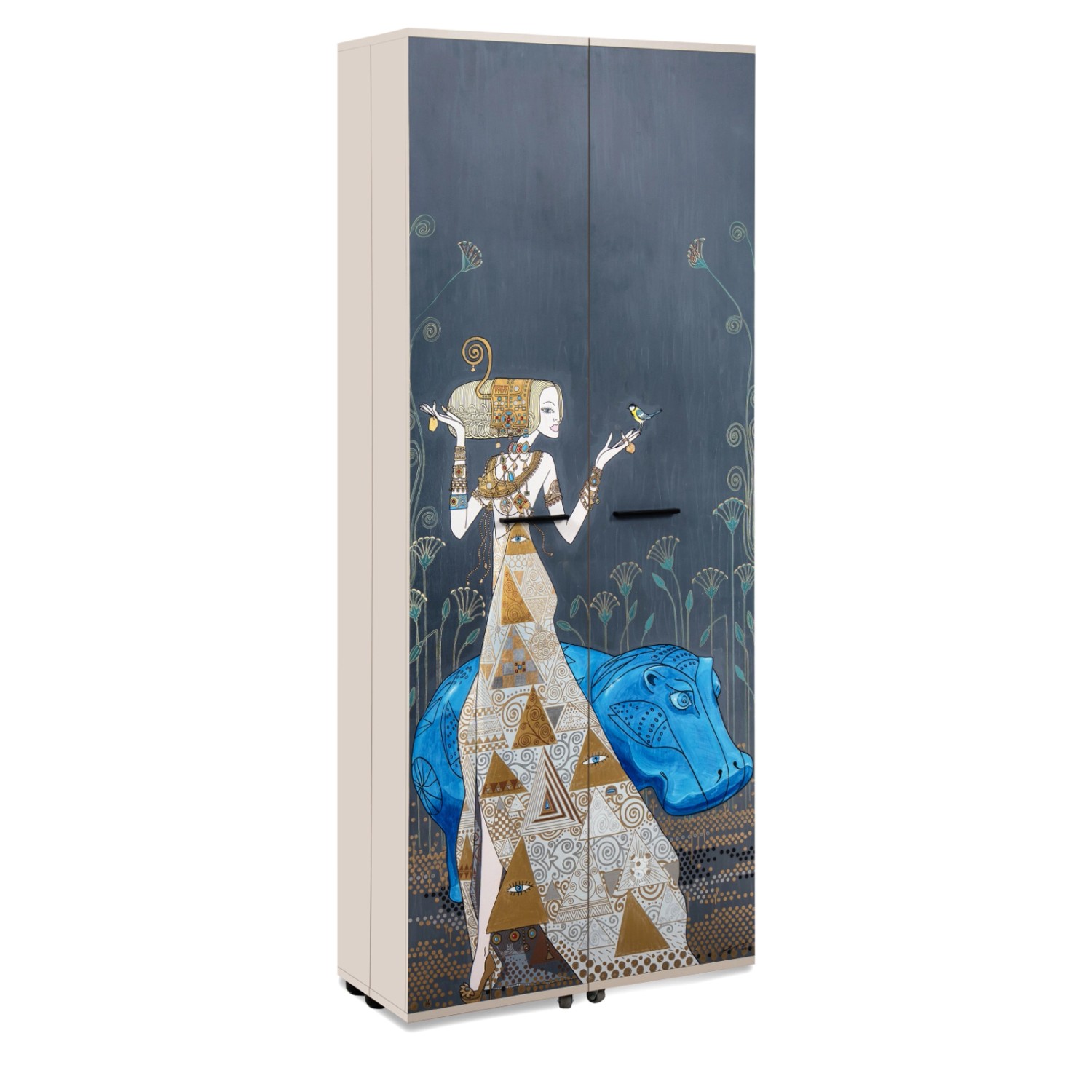 Furn.Design Schuhschrank Logu in Samt Bergonzoli 74 x 182 cm Logu Furn.Design Schuhschrank Logu in Samt Bergonzoli 74 x 182 cm Logu von Furn.Design