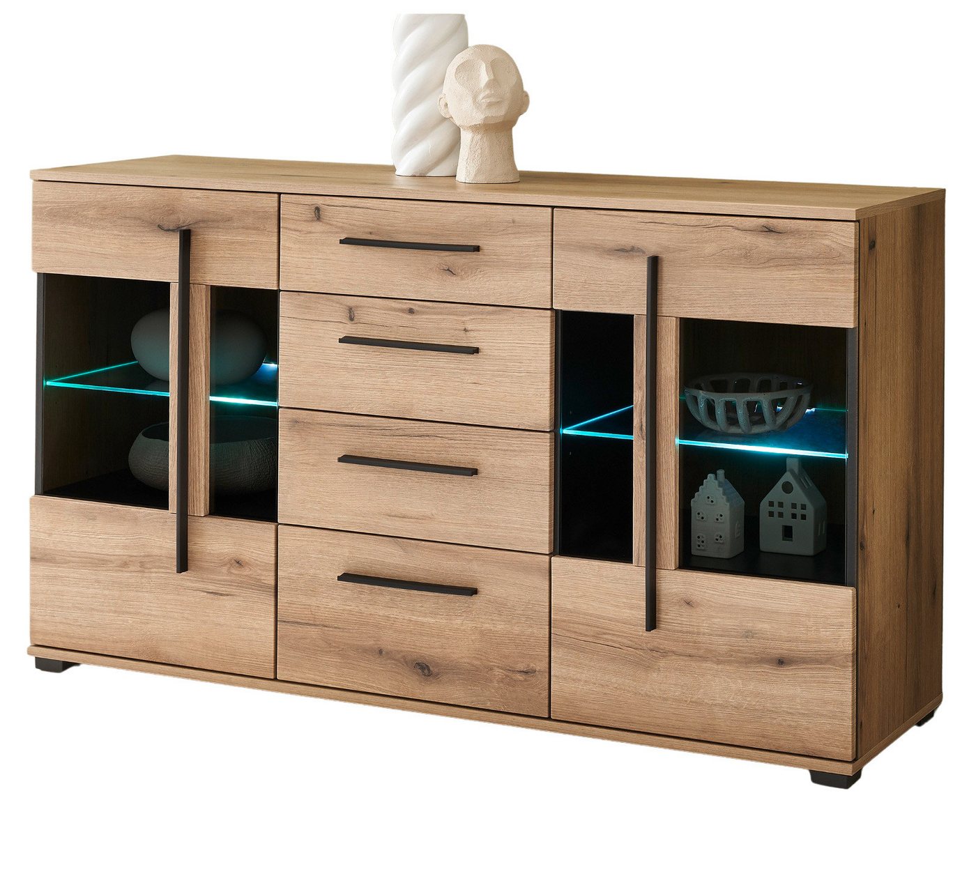 Furn.Design Sideboard Design-D (Kommode in Evoke Eiche Dekor, 150 x 86 cm), mit Soft-Close-Funktion von Furn.Design