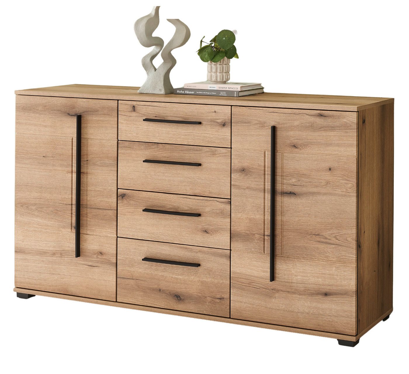 Furn.Design Sideboard Design-D (Kommode in Evoke Eiche Dekor, 150 x 86 cm), mit Soft-Close-Funktion von Furn.Design
