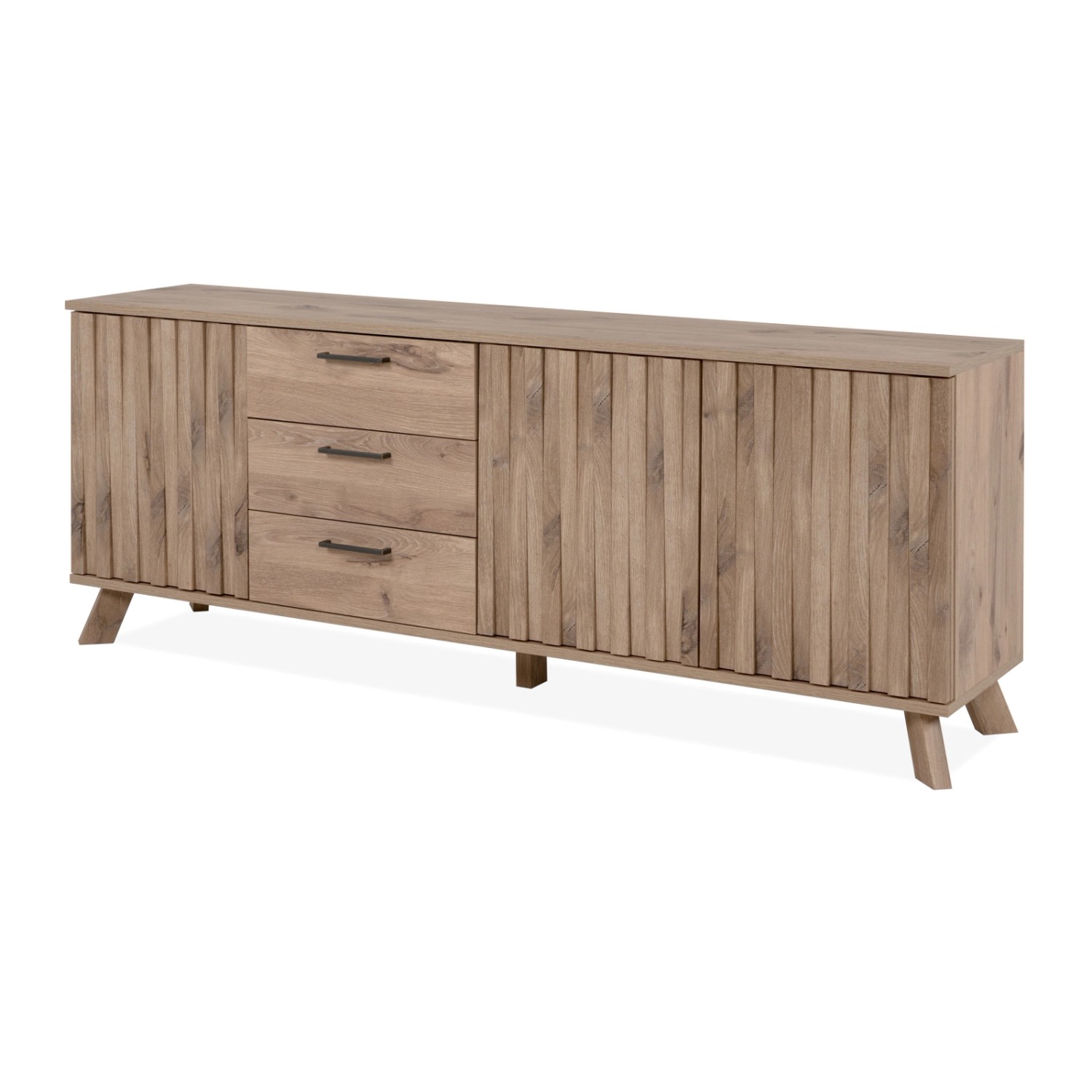 Furn.Design Sideboard Eiche 175 cm 3D Relief 3-türig mit Push-to-Open Douro Furn.Design Sideboard Eiche 175 cm 3D Relief 3-türig mit Push-to-Open Douro von Furn.Design
