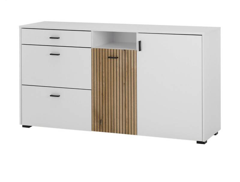 Furn.Design Sideboard Merced (Kommode in weiß mit Eiche, 150 x 80 cm), Soft-Close von Furn.Design