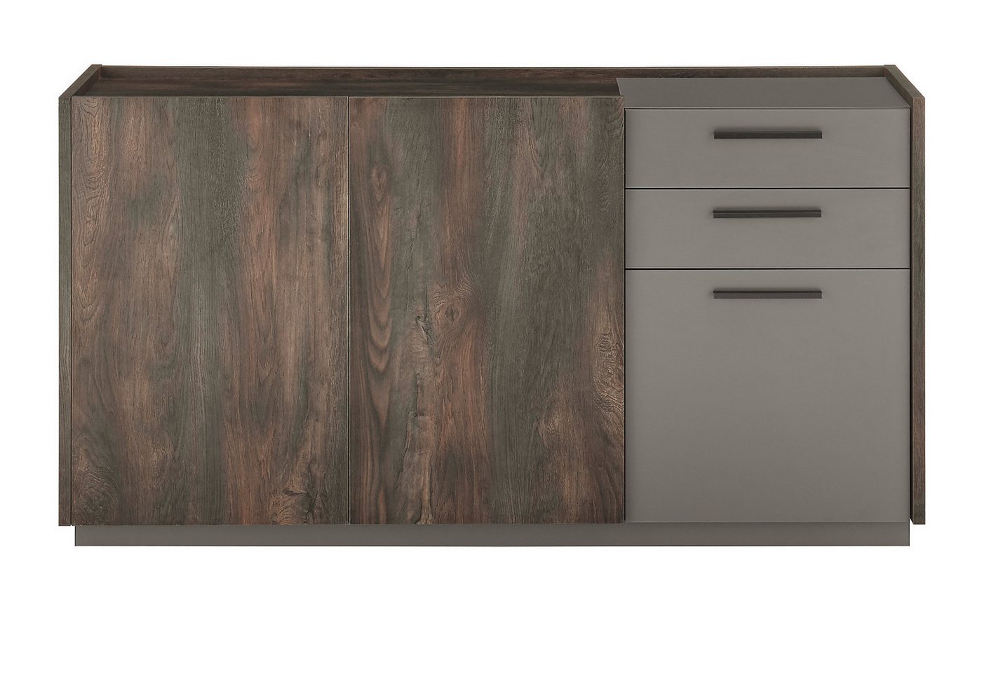 Furn.Design Sideboard Piano (Kommode in Thermo Eiche mit grau, 152 x 80 cm), mit Soft-Close von Furn.Design