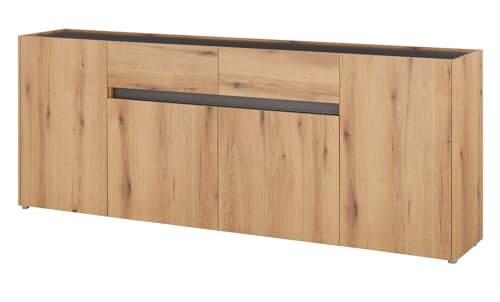 Furn.Design Sideboard in Evoke Eiche und grau, Kommode 223 x 87 cm, Center von Furn.Design