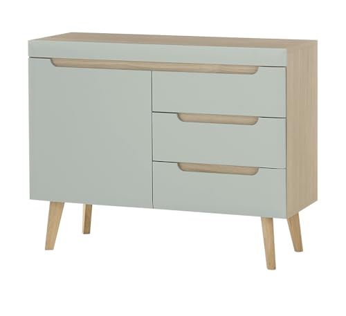 Furn.Design Sideboard in Pistazie matt und Scandi Eiche Kommode skandinavisch 107 x 83 cm, Isgard Furn.Design Sideboard in Pistazie matt und Scandi Eiche Kommode skandinavisch 107 x 83 cm, Isgard von Furn.Design