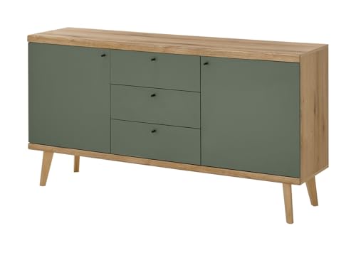 Furn.Design Sideboard in Salbei und Evoke Eiche, Kommode skandinavisch 160 x 83 cm, Juna von Furn.Design