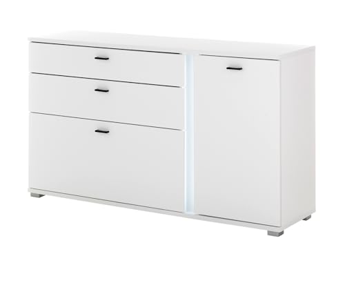 Furn.Design Sideboard in weiß matt Kommode inklusive Frontbeleuchtung 150 cm, Bellport Furn.Design Sideboard in weiß matt Kommode inklusive Frontbeleuchtung 150 cm, Bellport von Furn.Design