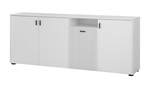 Furn.Design Sideboard in weiß matt Wohn- und Esszimmer Kommode 200 cm, Merced von Furn.Design