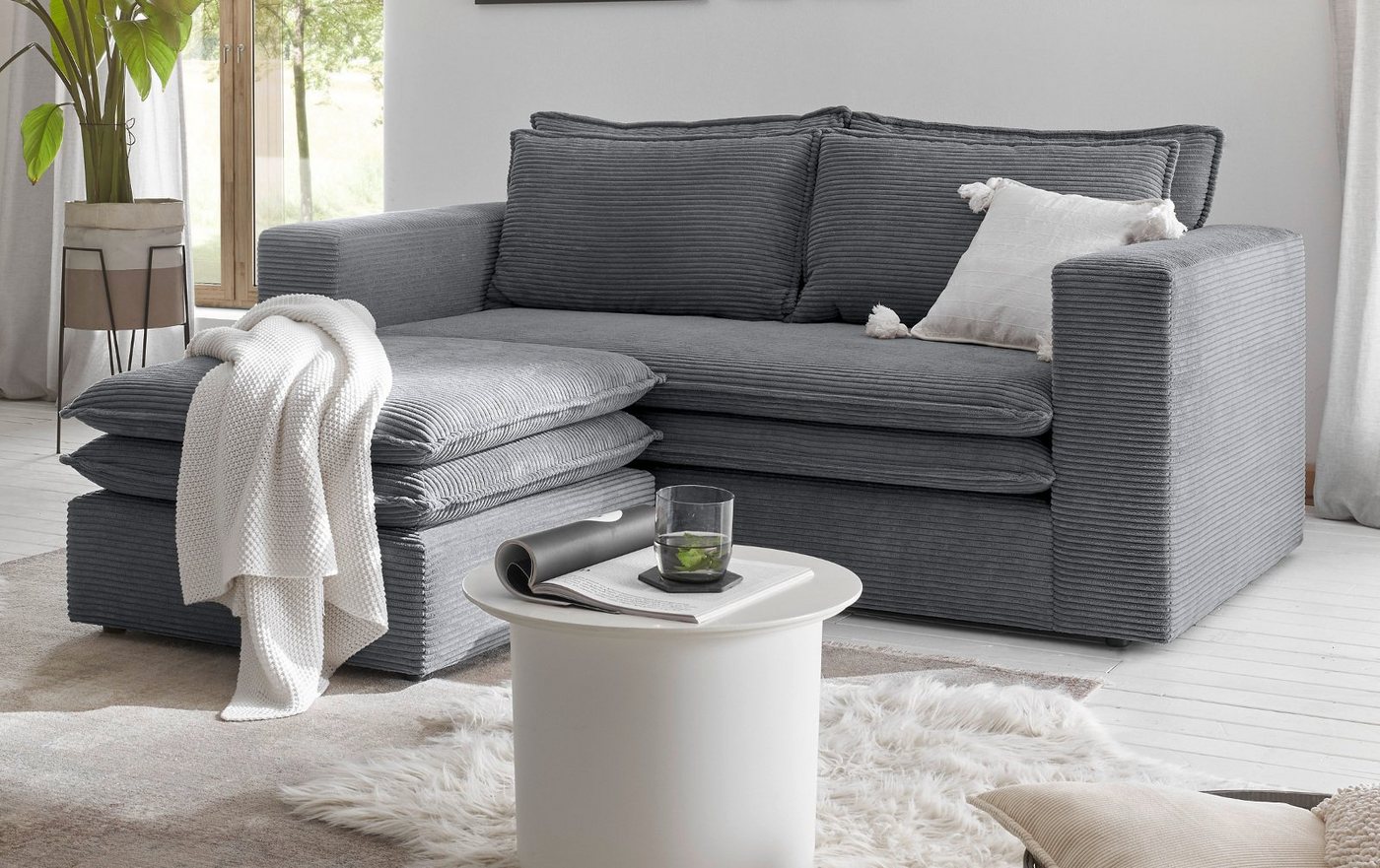 Furn.Design Sofa Pesaro, Couch 2-Sitzer Cordbezug, 4 Farben, wahlweise mit Hocker von Furn.Design